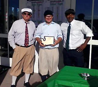 AP National Captain Barry Field, left, with Grayson Giboney and Durel Billy, tournament director.