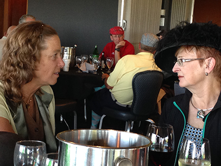 Sherry Smeltzer, left, and Ann Smith at the Friday evening reception.