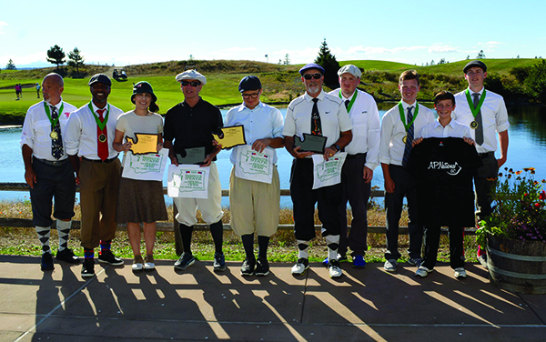 Washington State Hickory Open division winners. From left: Senior Net Champion Steve Malmquist; Novice Net Champion Lee Anderson; Ladies Champion Kristen McIntyre; Senior Champion Kit Ledbetter; Open Champion Grayson Giboney; Super Senior Champion Ralph Potter; Open Net Champion Devin Harmala; Junior Champion Kyle Cross; Junior Net Champion Joshua Cross; Novice Champion Torrin Westwood. Not pictured is Super Senior Net Champion Jerry Olson.