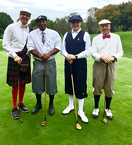 Hap Pocras, left, Durel Billy, Kevin Cawley, and David Brown at the Johnny Goodman River City Hickory Championship.