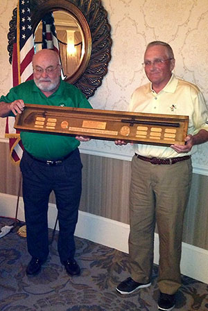 Mike accepting the Mike Brown Award from Tad Moore.